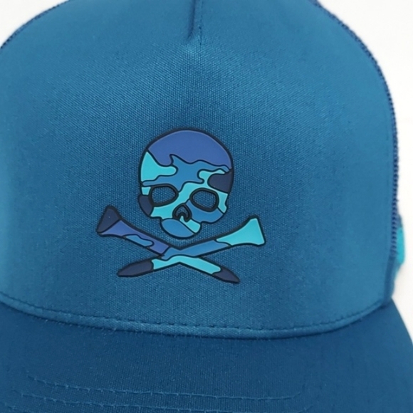 G/FORE Skull Trucker Hat Golf Cap Snapback Blue - Picture 16 of 16